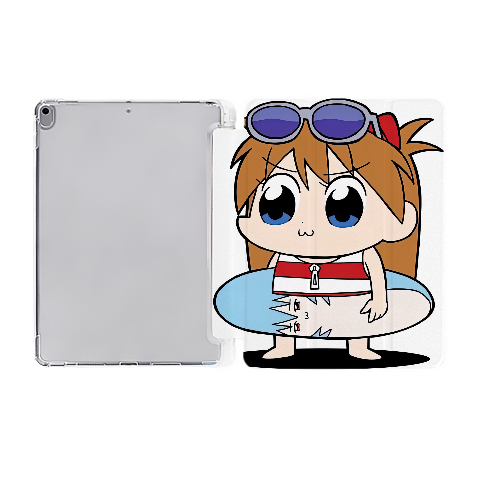 （画像用） EVA 新世紀エヴァンゲリオン IPad ケース ペン収納付き 三つ折りスタンド PUレザー×シリコン 対応機種9.5/10.5/10.9インチ